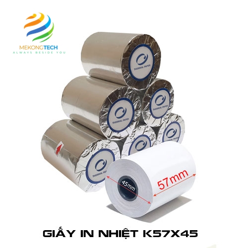 [THÙNG 100 CUỘN] GIẤY IN NHIỆT 57×45 – GIẤY IN BILL BÁN HÀNG K57mm Phi 45mm